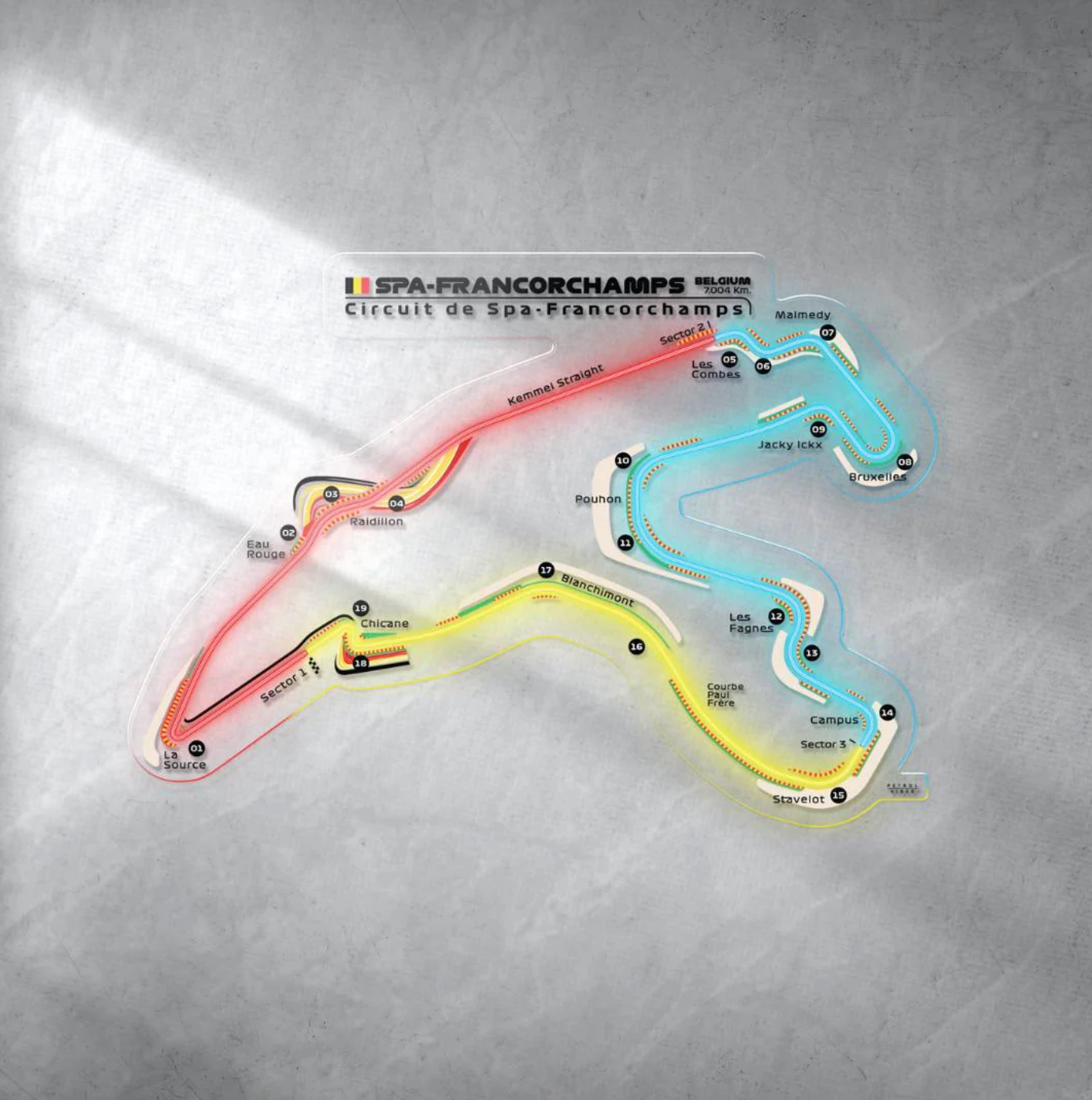 Circuit De Spa-Francorchamps Neon LED Race Track