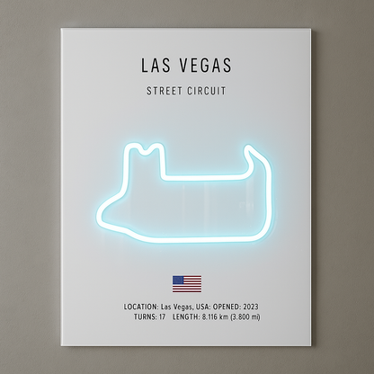 Las Vegas Racetrack Led Poster