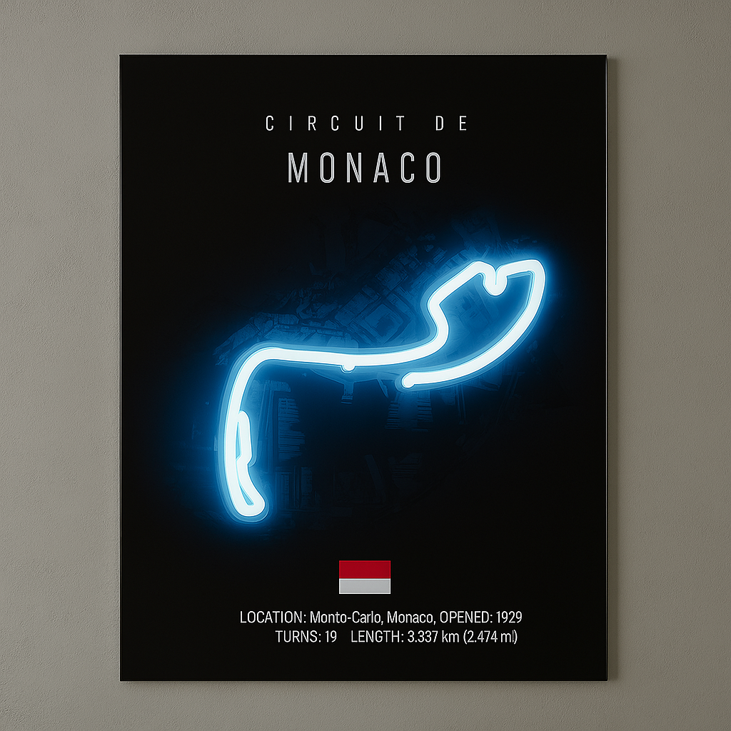 Monaco Racetrack Led Poster