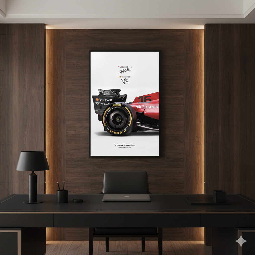 Ferrari Grand Prix F1-75 Racing Poster
