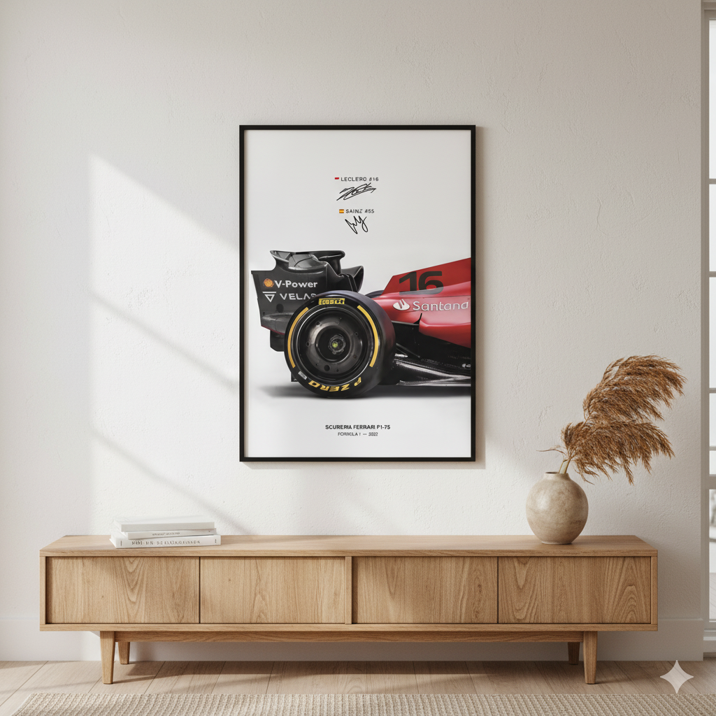 Ferrari Grand Prix F1-75 Racing Poster