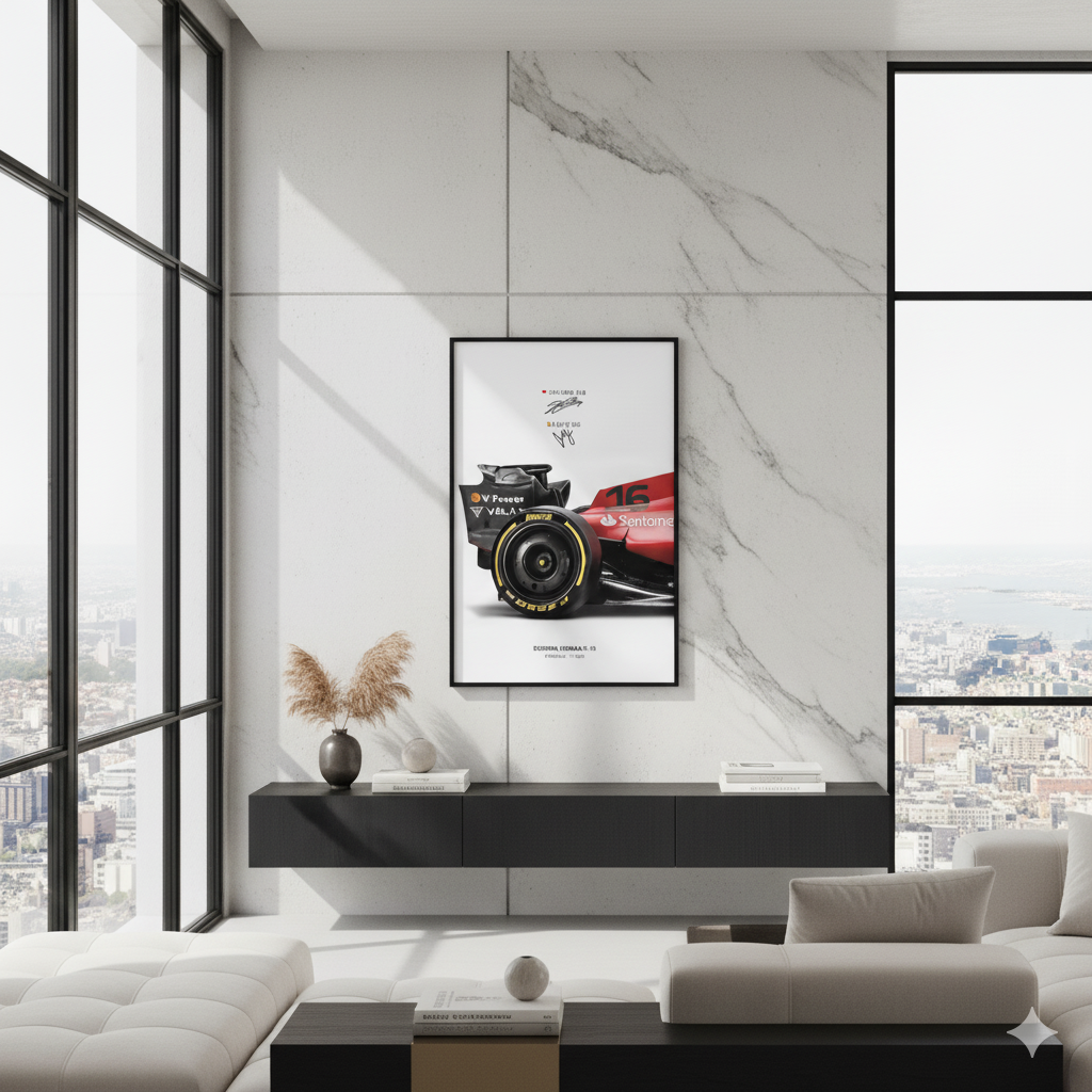 Ferrari Grand Prix F1-75 Racing Poster