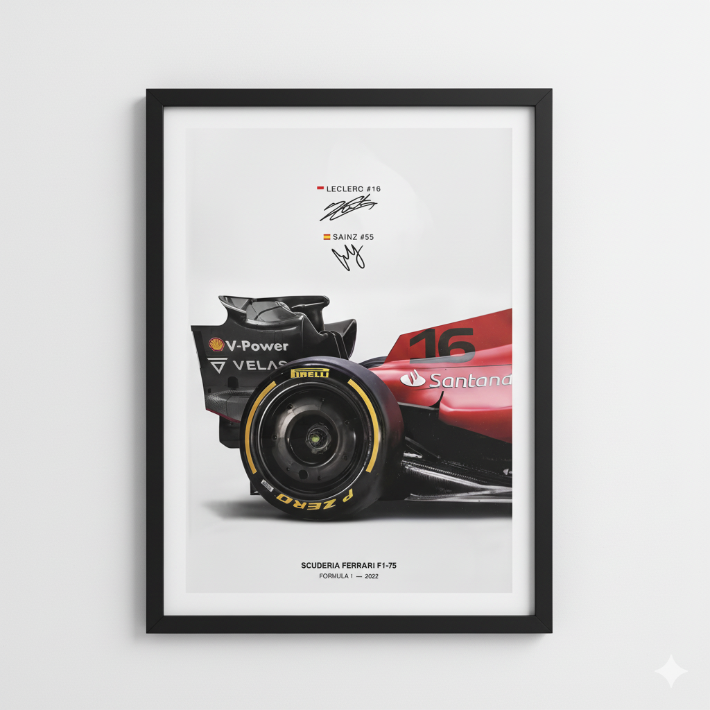 Ferrari Grand Prix F1-75 Racing Poster