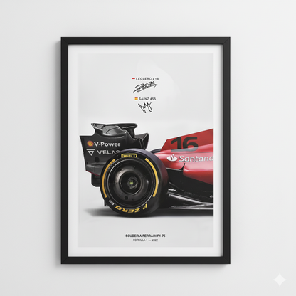 Ferrari Grand Prix F1-75 Racing Poster