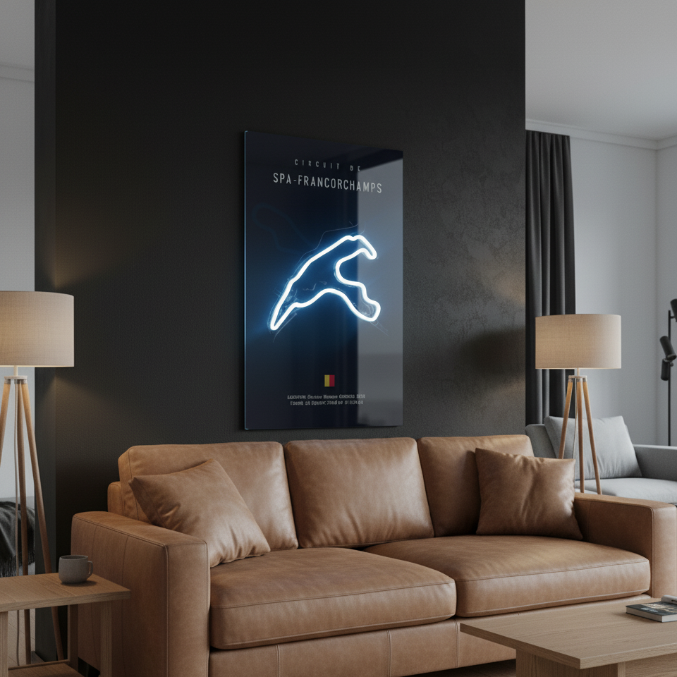 Hand-crafted LED Racetrack Wall Art