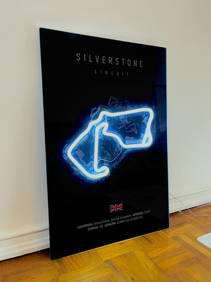 Silverstone Racetrack Led Poster