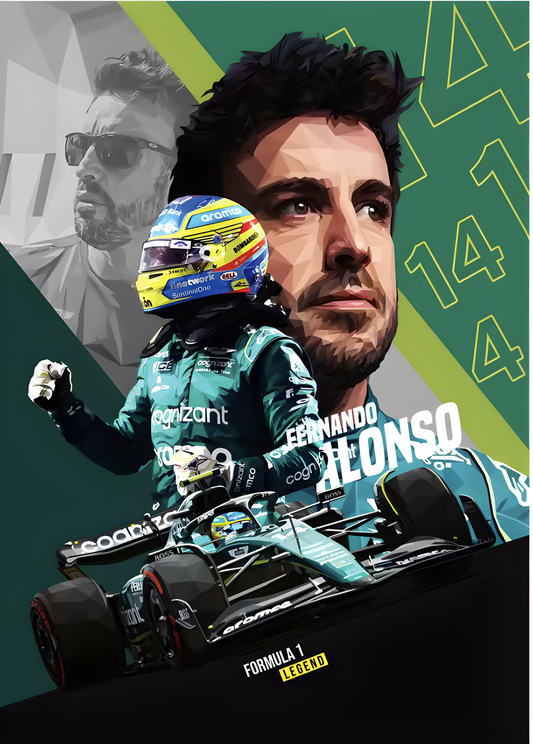 Fernando Alonso Canvas Poster