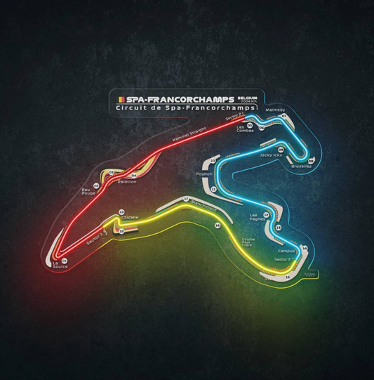 Circuit De Spa-Francorchamps Neon LED Race Track