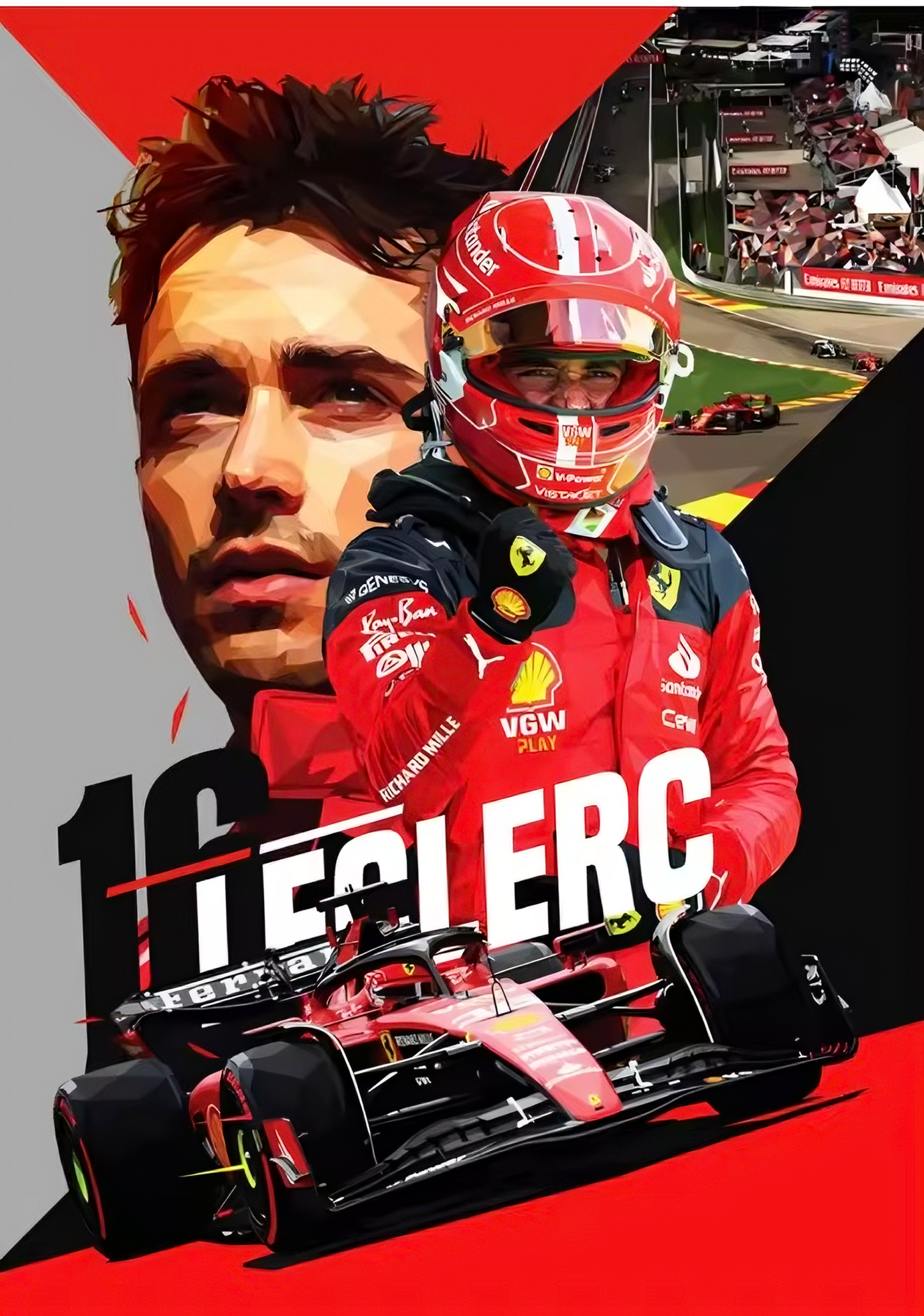 Charles Leclerc Poster Canvas